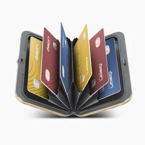 Ögon Designs Smart Card Case Kortholder Aluminium Quilted Button Svart