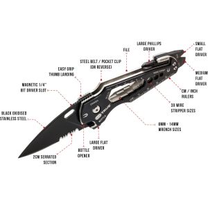 SmartKnife+ Foldekniv med multiverktøy 15-i-1